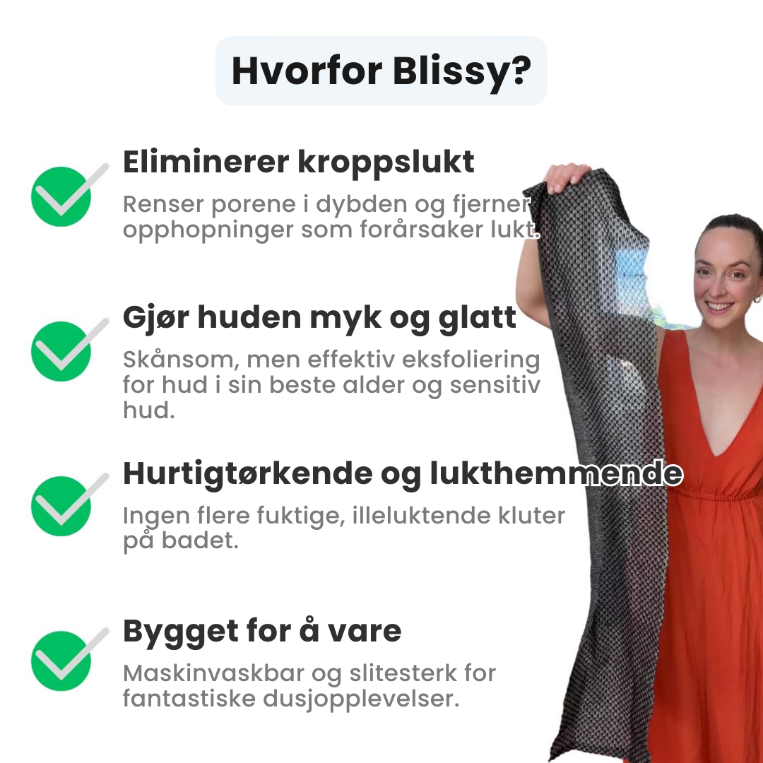 Blissy™ Eksfolierende antibakteriell dusjklut