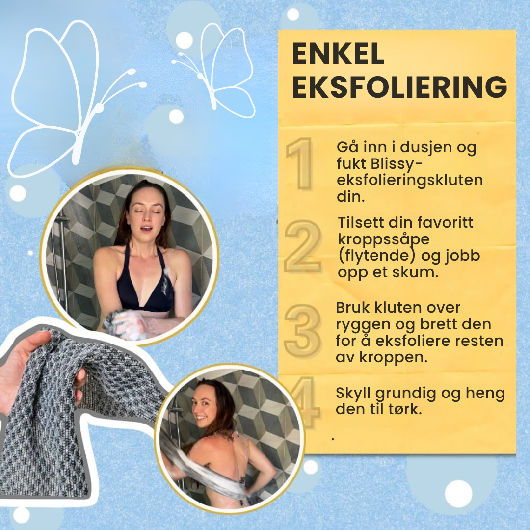 Blissy™ Eksfolierende antibakteriell dusjklut
